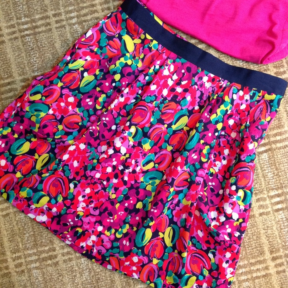 😊Lilly Pulitzer Clover Skirt Pink/Navy 8